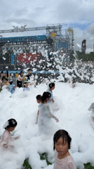 Foam party in full swing at Nanshan District outdoor event