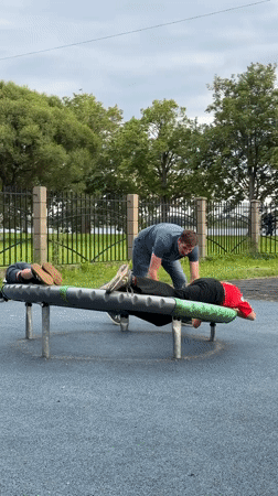 Afternoon play at a Riga outdoor playground