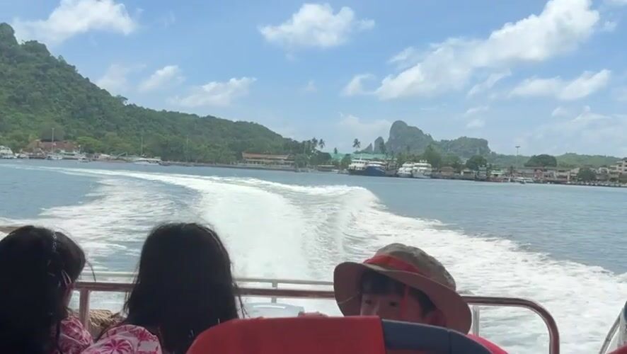 Morning boat trip through the waters off Ao Nang, Thailand