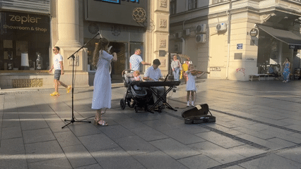 Live music and street art on Belgrade's Knez Mihailova Street