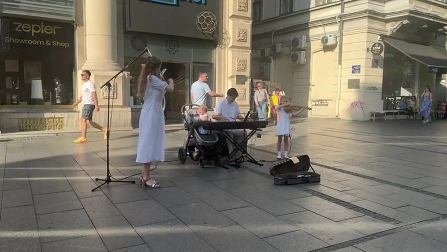 Live music and street art on Belgrade's Knez Mihailova Street