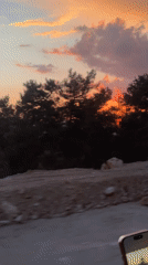 Vibrant sunset displays striking colors over Akseki, Turkey landscape