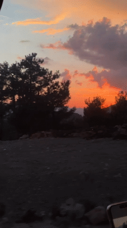 Vibrant sunset displays striking colors over Akseki, Turkey landscape