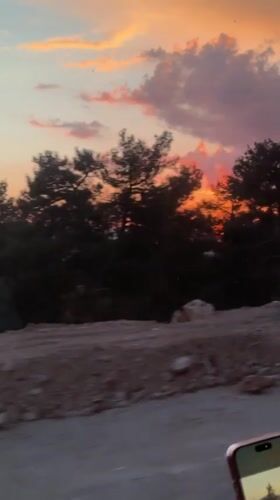 Vibrant sunset displays striking colors over Akseki, Turkey landscape