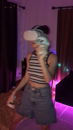 VR gaming and curious cat captured in Thailand village