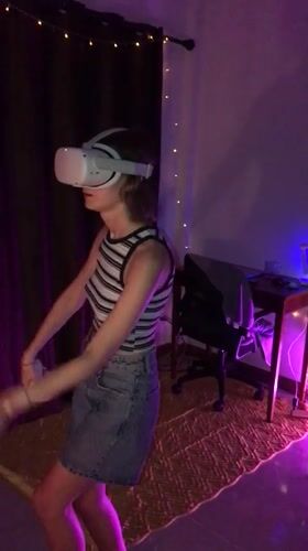 VR gaming and curious cat captured in Thailand village