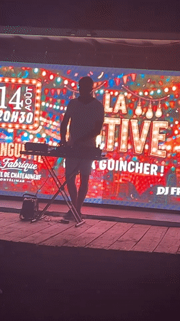 Summer evening party in Montélimar with dancing and a DJ