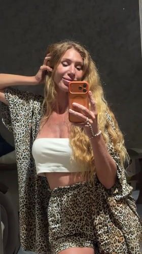 Mirror selfie and countertop still life in Chereshnya