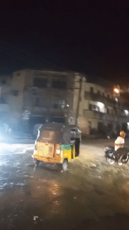 Wet street conditions documented in Maiburiji, Nigeria