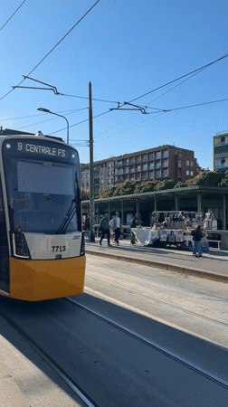 Milan tram route 9 spotted heading to Centrale station