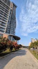 Afternoon scenes around Baku's modern district and Flame Towers