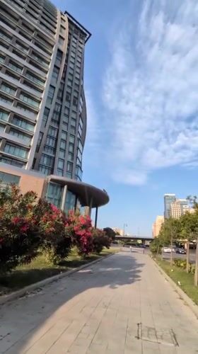 Afternoon scenes around Baku's modern district and Flame Towers