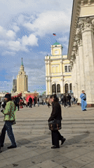 Morning commuter activity recorded near Moscow's Kazan Railway Station