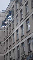 Moscow building exteriors documented by witnesses Thursday afternoon