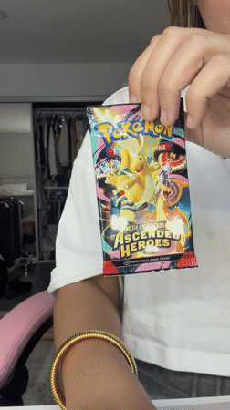 Pokemon card pack opening captured in Los Angeles Sunday morning