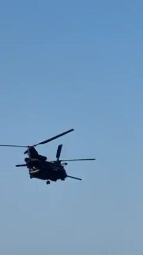 Tandem-rotor helicopter spotted flying over Redondo Beach coastline