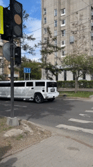 White Hummer Limousine Spotted on Krasnoyarsk Street