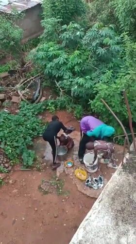 Morning domestic life captured in Bukuru, Nigeria residential area