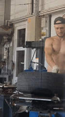 Tire shop in full swing at a Krasnoyarsk garage