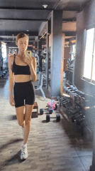 Woman takes gym selfie in Mengwi, Indonesia