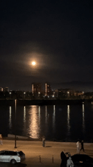 Full moon creates shimmering trail on Krasnoyarsk waterfront