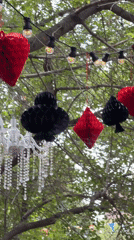 Outdoor party with live music, decorations, and themed merch