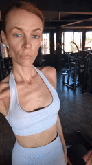 Woman records fitness session at Mengwi gym early morning