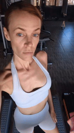 Woman records fitness session at Mengwi gym early morning