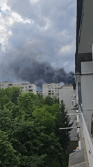 Dark smoke plumes rise over Sofia residential area