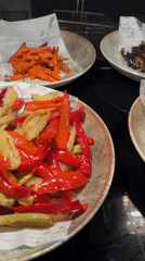 Buffet spread documented in Kemer, Turkey featuring vegetables and fish