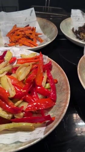 Buffet spread documented in Kemer, Turkey featuring vegetables and fish