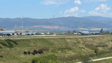 Aircraft spotted on Sofia Airport tarmac during morning operations