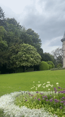 Miniature train operates at Swiss castle park in Thun