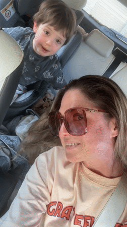 Mother takes car selfie with son in Herceg Novi