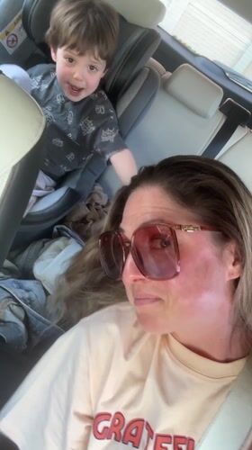 Mother takes car selfie with son in Herceg Novi