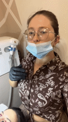 Woman records selfie video at beauty salon in Podgorica
