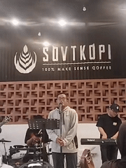 Live band performs at SOVTKOPI cafe in Lhokseumawe