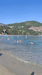 Coastal road trip, beach crowds, and a cold drink