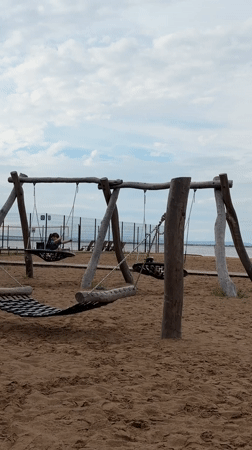 Lazy summer afternoon on the Kama River beach in Chaikovsky