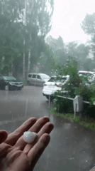 Hailstorm and daily life documented across Izhevsk, Russia