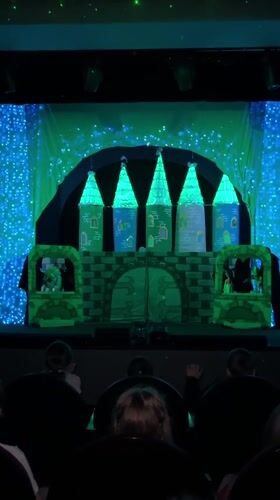 Puppet theater performance and children's fountain play documented in Ufa