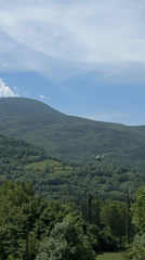 Guardia Civil helicopter flies over Benasque mountain region