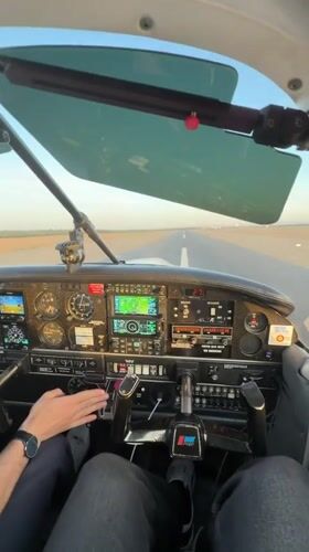 Small aircraft taxis at Coalinga airport early morning