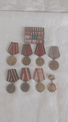 Soviet medals and documents displayed in rural Belarus home