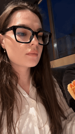 Woman documents afternoon meal and selfies in Izhevsk