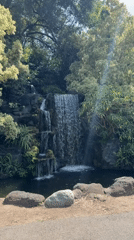Waterfall feature documented at Arcadia park location