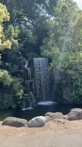 Waterfall feature documented at Arcadia park location