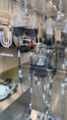 Unusual black liquid IV bag display spotted in Saint Petersburg