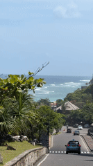 Quiet morning scene captured on coastal road in Kuta Selatan