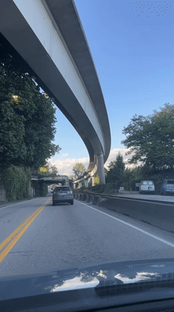 Nighttime traffic recorded on New Westminster road near train tracks